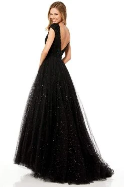 Sherri Hill - 52365 Bateau Long Black Dress