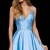 Sherri Hill - 52378 V Neck Mikado Short A-Line Cocktail Dress