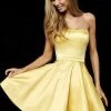 Sherri Hill - 52397 Strapless Fit And Flare Short Satin Dress 1 Sherri Hill - 52397 Strapless Fit And Flare Short Satin Dress