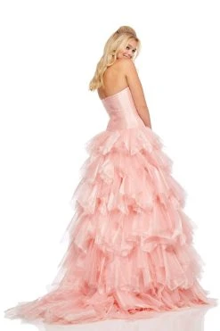 Sherri Hill - 52417 Tiered Tulle Skirt A-line Gown