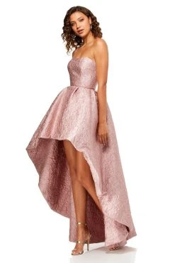 Sherri Hill - 52418 Embossed Brocade High Low Strapless Dress