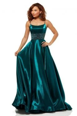 Sherri Hill - 52423 Beaded Scoop Neck Ballgown With Train