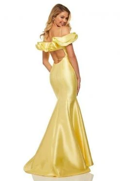 Sherri Hill - 52467 Ruffled Off The Shoulder Mikado Evening Dress