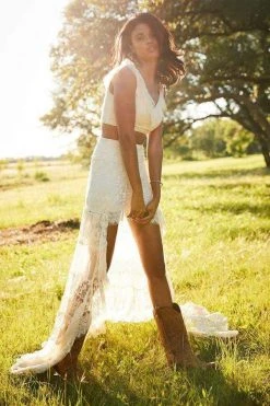 Sherri Hill - 52472 Two Piece Ruffled V-Neck Lace Dress 25 Sherri Hill - 52472 Two Piece Ruffled V-Neck Lace Dress