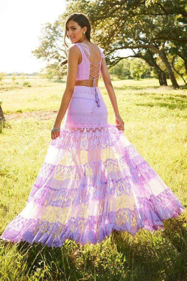 Sherri Hill - 52472 Two Piece Ruffled V-Neck Lace Dress 11 Sherri Hill - 52472 Two Piece Ruffled V-Neck Lace Dress