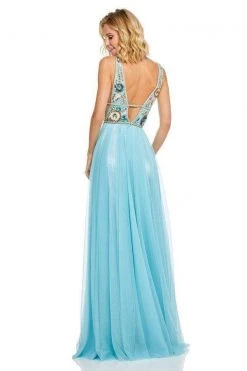 Sherri Hill - 52473 Beaded Deep V-neck Chiffon A-line Gown