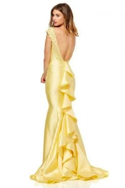 Sherri Hill - 52479 Lace Bateau Mikado Mermaid Dress