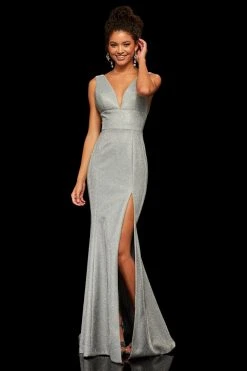 Sherri Hill - 52480 Glitter Open Back Fitted Mermaid Dress 18 Sherri Hill - 52480 Glitter Open Back Fitted Mermaid Dress