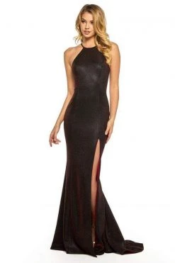 Sherri Hill - 52481 Halter Neck Glitter Stretch Fitted Dress
