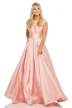 Sherri Hill - 52487 Beaded Cap Sleeve Pleated Long Dress