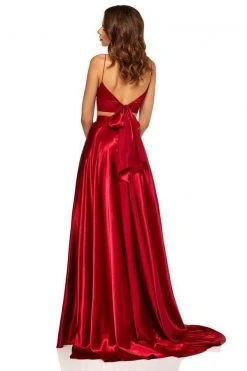 Sherri Hill - 52488 Two Piece Deep V-neck Silk Charmeuse Dress