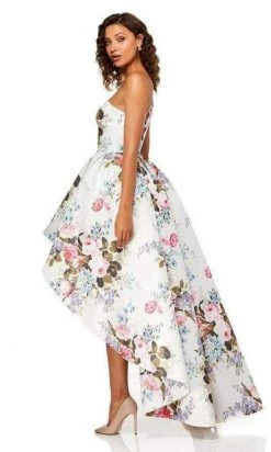 Sherri Hill - 52489 Floral Single Shoulder A-Line High Low Dress