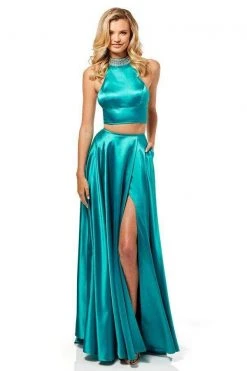 Sherri Hill - 52491 Beaded Two Piece High Halter A-line Dress