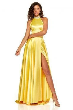 Sherri Hill - 52491 Beaded Two Piece High Halter A-line Dress