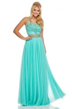 Sherri Hill - 52516 Two Piece Beaded Scoop Tulle A-line Dress