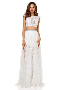 Sherri Hill - 52519 Cap Sleeves Beaded Two-Piece