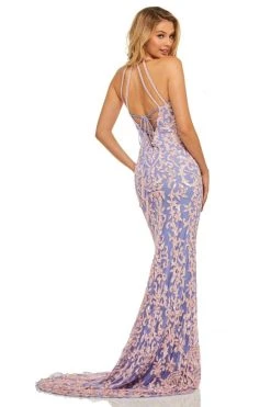 Sherri Hill - 52527 Halter Sequin Applique Long Dress