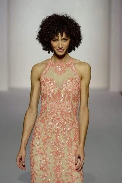 Sherri Hill - 52527 Halter Sequin Applique Long Dress