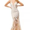 Sherri Hill - 52552 V-Neck Laced Long Trumpet Dress