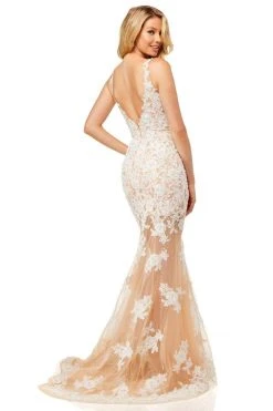 Sherri Hill - 52552 V-Neck Laced Long Trumpet Dress