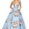 Sherri Hill - 52553 Strapless Full Figured Floral Evening Dress 2 Sherri Hill - 52553 Strapless Full Figured Floral Evening Dress
