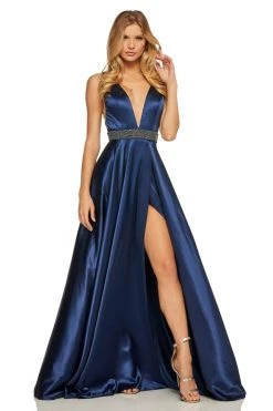 Sherri Hill - 52564 Sleeveless Plunging V-Neck Satin Dress 15 Sherri Hill - 52564 Sleeveless Plunging V-Neck Satin Dress