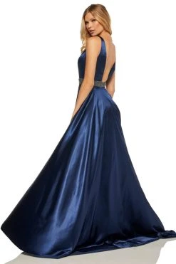 Sherri Hill - 52564 Sleeveless Plunging V-Neck Satin Dress 16 Sherri Hill - 52564 Sleeveless Plunging V-Neck Satin Dress