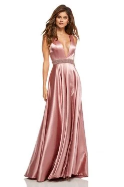 Sherri Hill - 52564 Sleeveless Plunging V-Neck Satin Dress 18 Sherri Hill - 52564 Sleeveless Plunging V-Neck Satin Dress