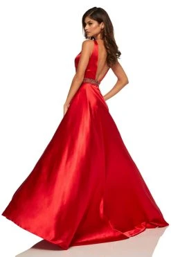 Sherri Hill - 52564 Sleeveless Plunging V-Neck Satin Dress 25 Sherri Hill - 52564 Sleeveless Plunging V-Neck Satin Dress