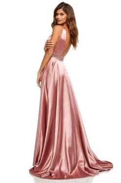 Sherri Hill - 52564 Sleeveless Plunging V-Neck Satin Dress 19 Sherri Hill - 52564 Sleeveless Plunging V-Neck Satin Dress