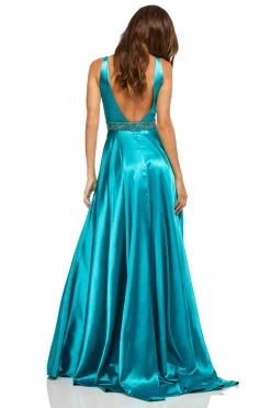 Sherri Hill - 52564 Sleeveless Plunging V-Neck Satin Dress 23 Sherri Hill - 52564 Sleeveless Plunging V-Neck Satin Dress