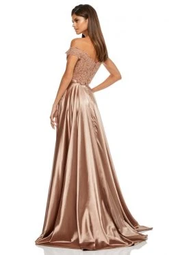 Sherri Hill - 52567 Two Piece Lace Off Shoulder Satin A-Line Gown 12 Sherri Hill - 52567 Two Piece Lace Off Shoulder Satin A-Line Gown