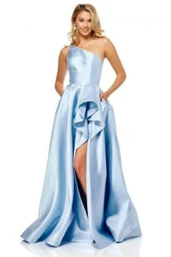 Sherri Hill - 52577 Single Shoulder A Line Long Dress With Slit