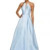 Sherri Hill - 52583 Sleeveless Halter Neck Taffeta A-line Dress