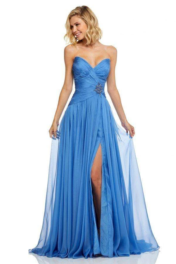 Sherri Hill - 52588 Strapless Sweetheart High Slit Chiffon Gown 3 Sherri Hill - 52588 Strapless Sweetheart High Slit Chiffon Gown