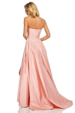 Sherri Hill - 52602 Sleeveless A Line Taffeta Dress With High Slit