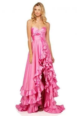 Sherri Hill - 52605 Strapless Sweetheart Ruffled Full Figured Dress