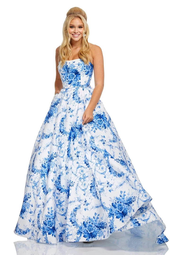 Sherri Hill - 52620 Straight Across Long A-line Dress 7 Sherri Hill - 52620 Straight Across Long A-line Dress