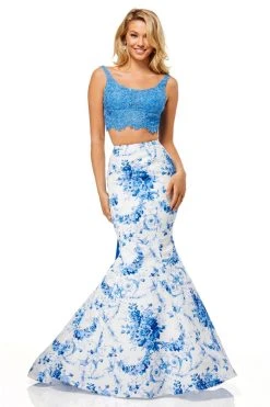 Sherri Hill - 52622 Two Piece Print Mermaid Dress