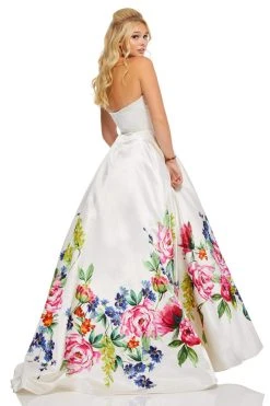 Sherri Hill - 52626 Printed Strapless Full Figured Dress