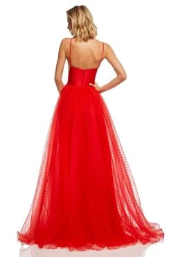 Sherri Hill - 52639 Long A Line Patterned Tulle Dress