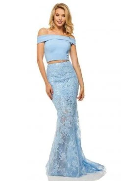 Sherri Hill - 52653 Two Piece Off-Shoulder Sheath Dress