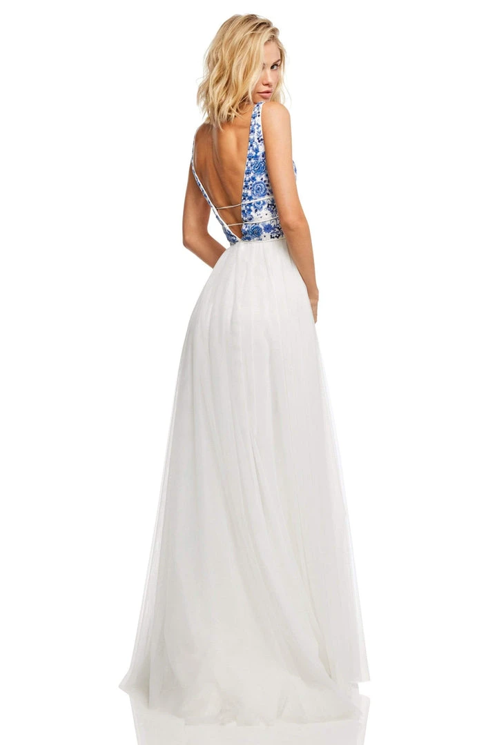 Sherri Hill - 52672 Embroidered V- Neckline Long A Line Dress 4 Sherri Hill - 52672 Embroidered V- Neckline Long A Line Dress