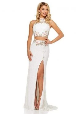 Sherri Hill - 52682 Beaded Two Piece High Halter Sheath Dress 7 Sherri Hill - 52682 Beaded Two Piece High Halter Sheath Dress