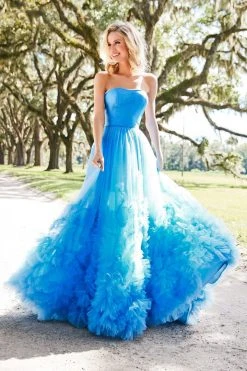 Sherri Hill - 52693 Strapless Ruffle Fringed Tulle Ball Gown 10 Sherri Hill - 52693 Strapless Ruffle Fringed Tulle Ball Gown