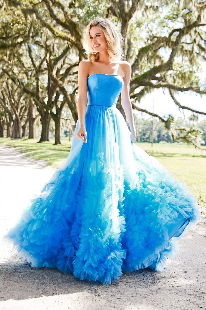 Sherri Hill - 52693 Strapless Ruffle Fringed Tulle Ball Gown 5 Sherri Hill - 52693 Strapless Ruffle Fringed Tulle Ball Gown