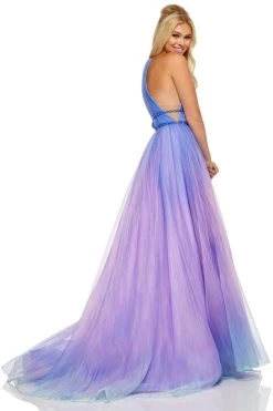 Sherri Hill - 52704 Ombre Halter Long A-line Dress 6 Sherri Hill - 52704 Ombre Halter Long A-line Dress