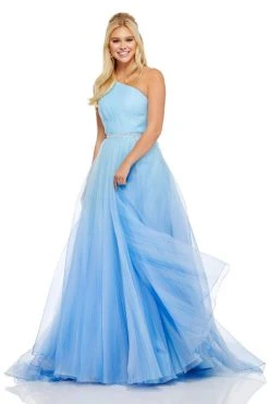 Sherri Hill - 52706 Ruched One Shoulder Organza Ballgown