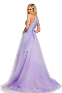 Sherri Hill - 52711 Halter Neck Organza Ballgown With Train