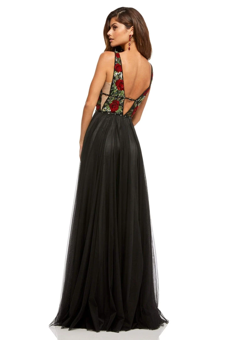 Sherri Hill - 52714 V-Neck Floral A-line Dress 4 Sherri Hill - 52714 V-Neck Floral A-line Dress